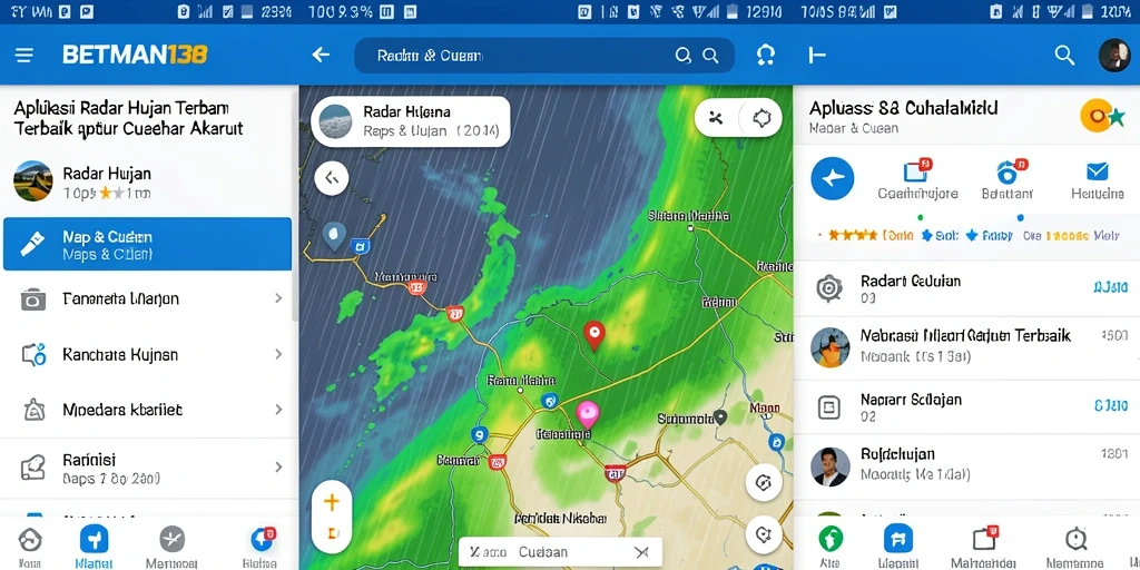 Tampilan antarmuka aplikasi Radar Hujan BETMAN138 yang informatif.