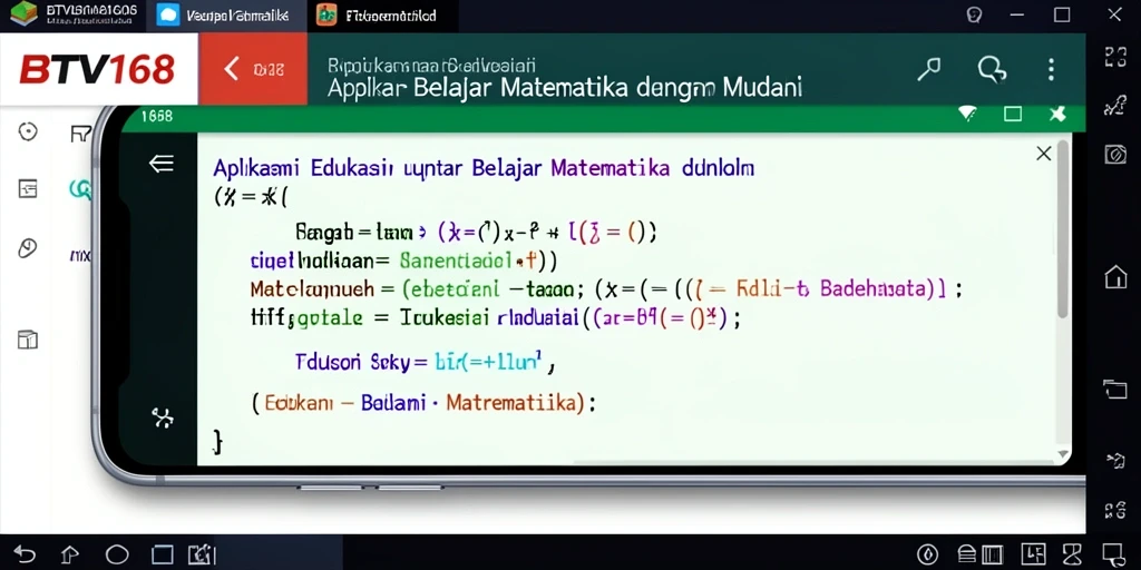 Antarmuka BTV168 yang interaktif dan mudah digunakan untuk belajar matematika.