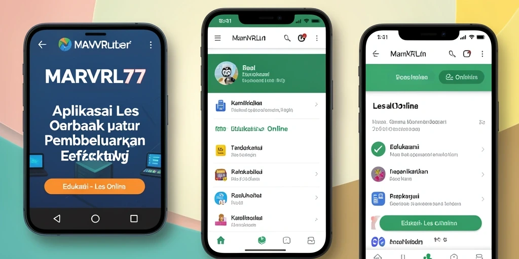 Tampilan antarmuka aplikasi Les Online MARVRL77 yang interaktif dan user-friendly.