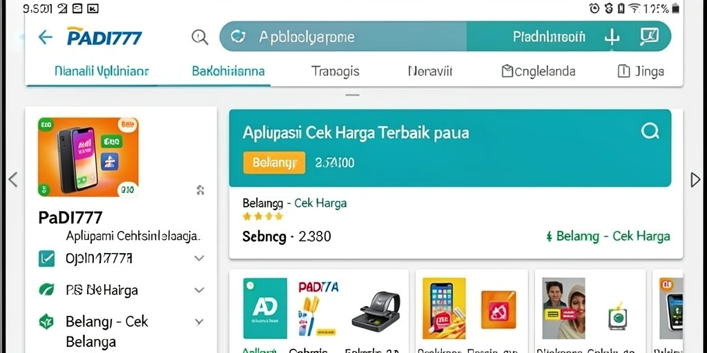 Tampilan antarmuka PADI777 yang menampilkan fitur Cek Harga.