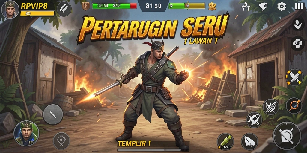 Antarmuka pertarungan seru 1 Lawan 1 di RPVIP8.