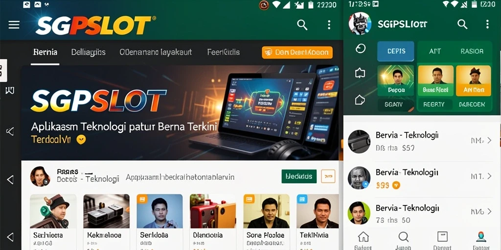 Tampilan antarmuka aplikasi SGPSLOT yang modern dan intuitif.